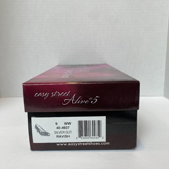 Easy Street - Alive @5 - Ravish Pump - Silver Glitter - Size 9 W - New in Box - Picture 10 of 12